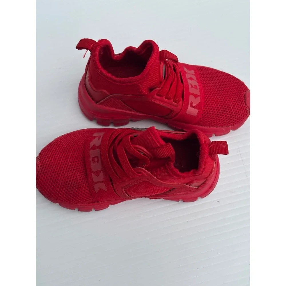 Reebok Toddler Sneakers Red Mesh Lace-Up Size 6 Athletic Shoes